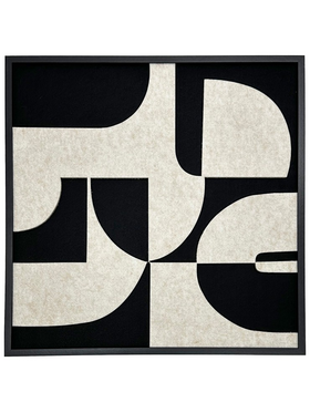 Πίνακας με Πλαίσιο Jeire Inart Μαύρο-Λευκό 62x2.5x62εκ