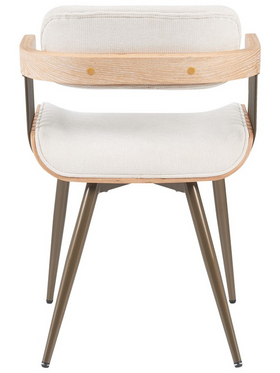 Πολυθρόνα Cameo Pakoworld Μέταλλο Μπρονζέ-White-Wash Ξύλο-Μπέζ Ύφασμα 53x49.5x75.5εκ