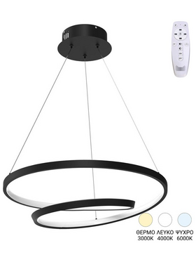 Φωτιστικό Οροφής Rexon Pakoworld led Μέταλλο Μαύρο Φ49x12εκ