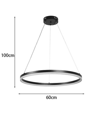 Φωτιστικό Οροφής Nebrian Pakoworld led Μέταλλο Μαύρο Φ60x15εκ
