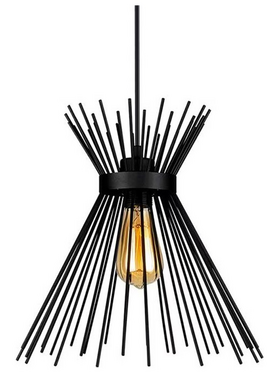 Φωτιστικό Οροφής Candle i Pakoworld e27 Μέταλλο Μαύρο Φ25x30εκ
