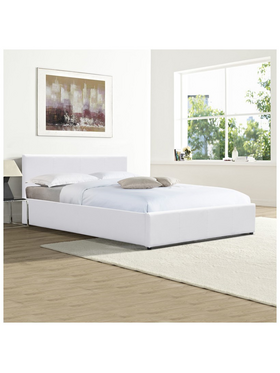 Κρεβάτι Dellia Pakoworld με Αποθηκευτικό Χώρο pu Λευκό 150x200εκ