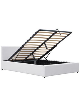 Κρεβάτι Dellia Pakoworld με Αποθηκευτικό Χώρο pu Λευκό 150x200εκ