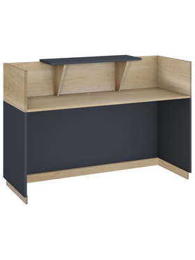 Γραφείο Reception Lotus Pakoworld σε Χρώμα Φυσικό - Ανθρακί 140x70x110εκ