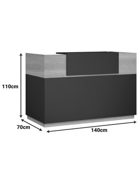 Γραφείο Reception Lotus Pakoworld σε Χρώμα Φυσικό - Ανθρακί 140x70x110εκ