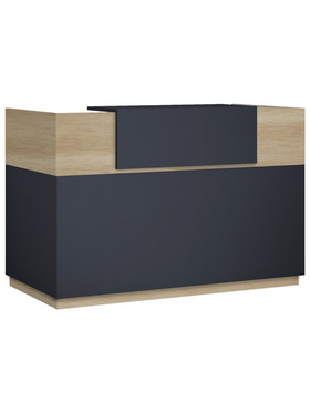 Γραφείο Reception Lotus Pakoworld σε Χρώμα Φυσικό - Ανθρακί 140x70x110εκ