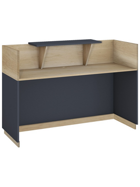 Γραφείο Reception Lotus Pakoworld σε Χρώμα Φυσικό - Ανθρακί 200x70x110εκ