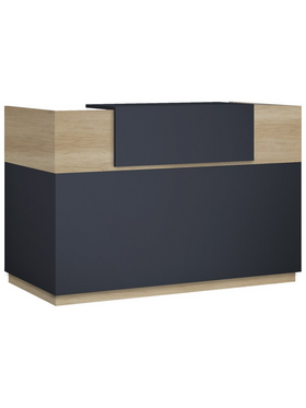 Γραφείο Reception Lotus Pakoworld σε Χρώμα Φυσικό - Ανθρακί 200x70x110εκ