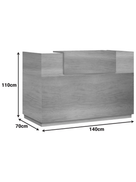 Γραφείο Reception Lotus Pakoworld σε Χρώμα Φυσικό 140x70x110εκ