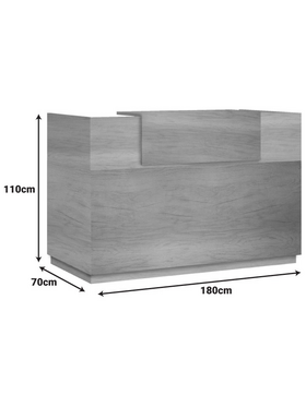 Γραφείο Reception Lotus Pakoworld σε Χρώμα Φυσικό 180x70x110εκ