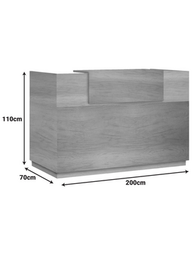 Γραφείο Reception Lotus Pakoworld σε Χρώμα Φυσικό 200x70x110εκ