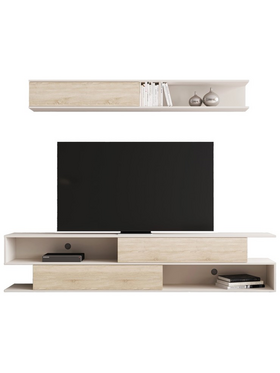 Σύνθετο Σαλονιού Brick Pakoworld σε oak-Κρεμ Απόχρωση 240x40x50.4εκ