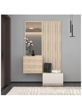 Έπιπλο Εισόδου Halesy Pakoworld Sonoma-Λευκό 67x35.5x179.3εκ