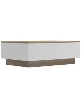 Τραπέζι Σαλονιού Winey Pakoworld σε Sonoma-Λευκή Απόχρωση 90x60x31.5εκ