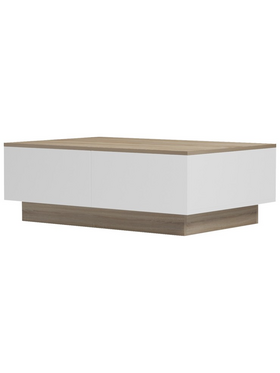 Τραπέζι Σαλονιού Winey Pakoworld σε Sonoma-Λευκή Απόχρωση 90x60x31.5εκ