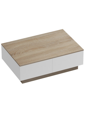 Τραπέζι Σαλονιού Winey Pakoworld σε Sonoma-Λευκή Απόχρωση 90x60x31.5εκ
