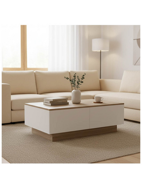 Τραπέζι Σαλονιού Winey Pakoworld σε Sonoma-Λευκή Απόχρωση 90x60x31.5εκ