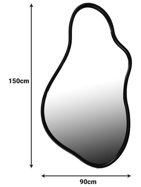 Καθρέπτης Decorde Inart Ξύλο σε Μαύρη Απόχρωση 90x3.5x150εκ