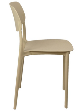 Καρέκλα Berdian Pakoworld Στοιβαζόμενη pp σε Cappuccino Απόχρωση 38x49x79εκ