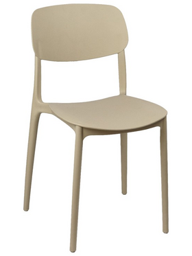 Καρέκλα Berdian Pakoworld Στοιβαζόμενη pp σε Cappuccino Απόχρωση 38x49x79εκ