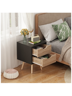 Κομοδίνο Selma Pakoworld σε Μαύρη-Sonoma Απόχρωση 29.7x29.7x45εκ