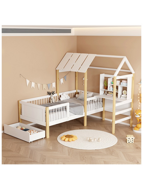 Παιδικό Κρεβάτι Bedria Pakoworld Τ.montessori Ξύλο σε Λευκή-Φυσική Απόχρωση 190x90εκ