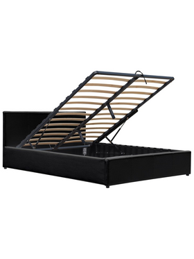 Κρεβάτι Dellia Pakoworld με Αποθηκευτικό Χώρο pu Μαύρο 150x200εκ