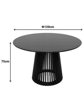 Τραπέζι Domonic Pakoworld mdf σε Μαύρη Απόχρωση Φ120x75εκ Τραπέζι Domonic Pakoworld mdf σε Μαύρη Απόχρωση Φ120x75εκ
