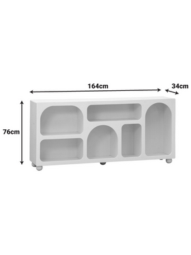 Μπουφές Emersi Pakoworld με Ράφια mdf σε Λευκή Απόχρωση 164x34x76εκ Μπουφές Emersi Pakoworld με Ράφια mdf σε Λευκή Απόχρωση 164x34x76εκ