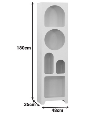 Βιβλιοθήκη Emersi Pakoworld mdf σε Λευκή Απόχρωση 48x35x180εκ Βιβλιοθήκη Emersi Pakoworld mdf σε Λευκή Απόχρωση 48x35x180εκ