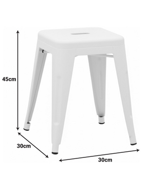 Σκαμπό Utopia Pakoworld Μέταλλο σε Λευκή ματ Απόχρωση 30x30x45εκ