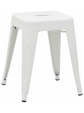 Σκαμπό Utopia Pakoworld Μέταλλο σε Λευκή ματ Απόχρωση 30x30x45εκ