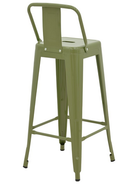 Σκαμπό Μπαρ με Πλάτη Utopia Pakoworld Μέταλλο σε Λαδί Απόχρωση 42x42x97εκ