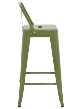 Σκαμπό Μπαρ με Πλάτη Utopia Pakoworld Μέταλλο σε Λαδί Απόχρωση 42x42x97εκ