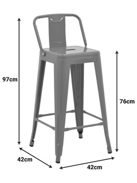 Σκαμπό Μπαρ Μεσαίου Ύψους με Πλάτη Utopia Pakoworld Μέταλλο σε Λαδί Απόχρωση 42x42x86εκ Σκαμπό Μπαρ Μεσαίου Ύψους με Πλάτη Utopia Pakoworld Μέταλλο σε Λαδί Απόχρωση 42x42x86εκ