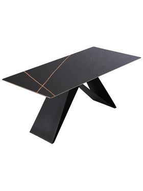 Τραπέζι Meja Pakoworld Sintered Stone Μαύρο Μαρμάρου -Μεταλλικά Πόδια 180x90x76εκ Τραπέζι Meja Pakoworld Sintered Stone Μαύρο Μαρμάρου -Μεταλλικά Πόδια 180x90x76εκ