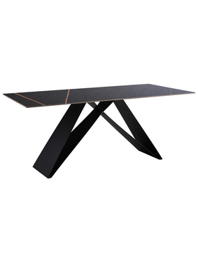 Τραπέζι Meja Pakoworld Sintered Stone Μαύρο Μαρμάρου -Μεταλλικά Πόδια 180x90x76εκ Τραπέζι Meja Pakoworld Sintered Stone Μαύρο Μαρμάρου -Μεταλλικά Πόδια 180x90x76εκ