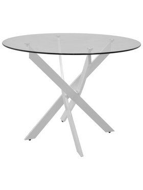 Τραπέζι Antoro Pakoworld Γυαλί και Μεταλλικά Πόδια σε Λευκή Απόχρωση Φ100x75εκ Τραπέζι Antoro Pakoworld Γυαλί και Μεταλλικά Πόδια σε Λευκή Απόχρωση Φ100x75εκ