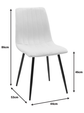 Καρέκλα Noor Pakoworld Μαύρο Ύφασμα και Μεταλλικό Πόδι 44x53x86εκ