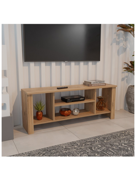 Έπιπλο Τηλεόρασης Seref Pakoworld σε oak Απόχρωση 120x30x47εκ Έπιπλο Τηλεόρασης Seref Pakoworld σε oak Απόχρωση 120x30x47εκ
