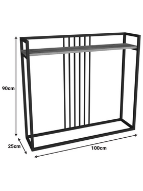 Κονσόλα Convida Pakoworld oak με Μαύρο Μεταλλικό Σκελετό 100x25x90εκ Κονσόλα Convida Pakoworld oak με Μαύρο Μεταλλικό Σκελετό 100x25x90εκ