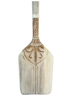 Διακοσμητικό Τοίχου Κουπί Boon Inart Μαόνι Ξύλο σε Λευκή-Φυσική Απόχρωση 20x3x120εκ