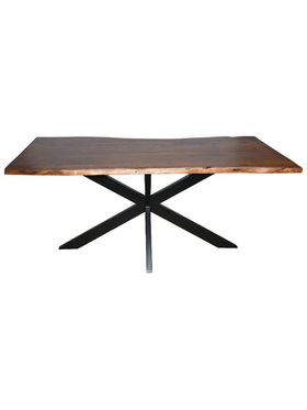 Τραπέζι Lenoua Pakoworld Μασίφ Ξύλο Ακακίας Πάχους 3.7-4εκ σε Καρυδί Απόχρωση με Μαύρα Μεταλλικά Πόδια 180x90x76εκ Τραπέζι Lenoua Pakoworld Μασίφ Ξύλο Ακακίας Πάχους 3.7-4εκ σε Καρυδί Απόχρωση με Μαύρα Μεταλλικά Πόδια 180x90x76εκ