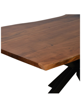 Τραπέζι Lenoua Pakoworld Μασίφ Ξύλο Ακακίας Πάχους 3.7-4εκ σε Καρυδί Απόχρωση με Μαύρα Μεταλλικά Πόδια 180x90x76εκ Τραπέζι Lenoua Pakoworld Μασίφ Ξύλο Ακακίας Πάχους 3.7-4εκ σε Καρυδί Απόχρωση με Μαύρα Μεταλλικά Πόδια 180x90x76εκ