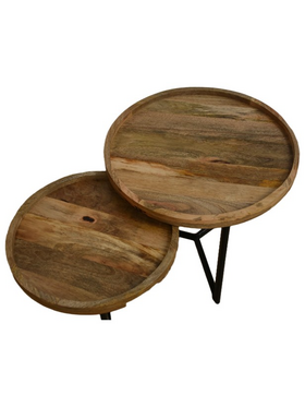 Τραπέζι Σαλονιού Kelly Pakoworld σετ 2τεμ Pakoworld Mango Ξύλο σε Φυσική-Μαύρη Απόχρωση Τραπέζι Σαλονιού Kelly Pakoworld σετ 2τεμ Pakoworld Mango Ξύλο σε Φυσική-Μαύρη Απόχρωση