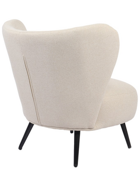 Πολυθρόνα Nagreta Pakoworld Κρεμ Ύφασμα με Μεταλλικό Πόδι σε Μαύρη Απόχρωση 77x73x74εκ