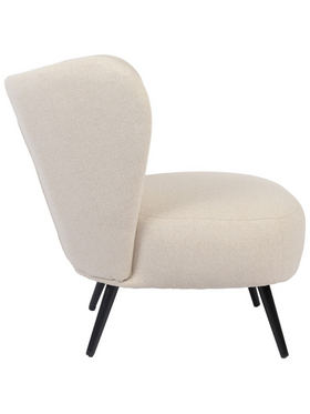 Πολυθρόνα Nagreta Pakoworld Κρεμ Ύφασμα με Μεταλλικό Πόδι σε Μαύρη Απόχρωση 77x73x74εκ