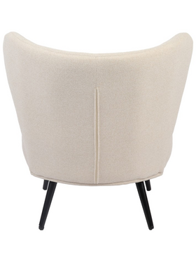 Πολυθρόνα Nagreta Pakoworld Κρεμ Ύφασμα με Μεταλλικό Πόδι σε Μαύρη Απόχρωση 77x73x74εκ