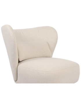 Πολυθρόνα Nagreta Pakoworld Κρεμ Ύφασμα με Μεταλλικό Πόδι σε Μαύρη Απόχρωση 77x73x74εκ