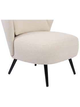 Πολυθρόνα Nagreta Pakoworld Κρεμ Ύφασμα με Μεταλλικό Πόδι σε Μαύρη Απόχρωση 77x73x74εκ